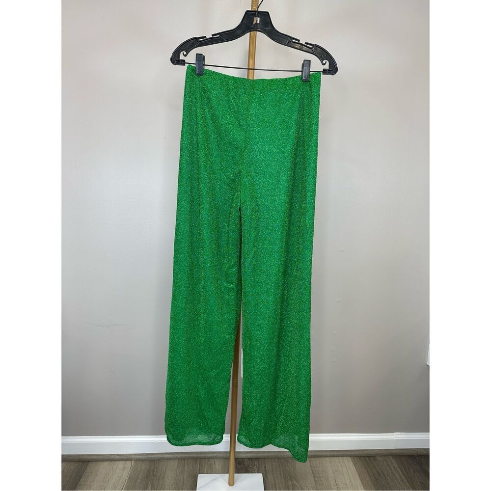 Baobab Osaka Shimmer High Waist Wide Leg Swim Cover Up Pants Green Size Small - Picture 5 of 5